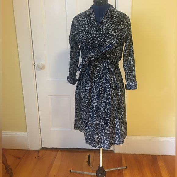 SBJ Austin Floral Laurie Tie Front Long Sleeve Dress Blue Size 2 - Picture 4 of 7